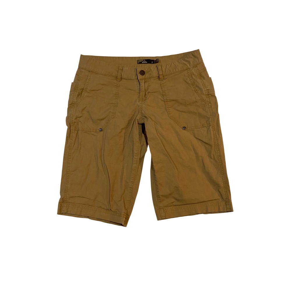Prana Lari Shorts Womens 2 Ginger Brown Ripstop Cotton Utility Hiking W4LARI115